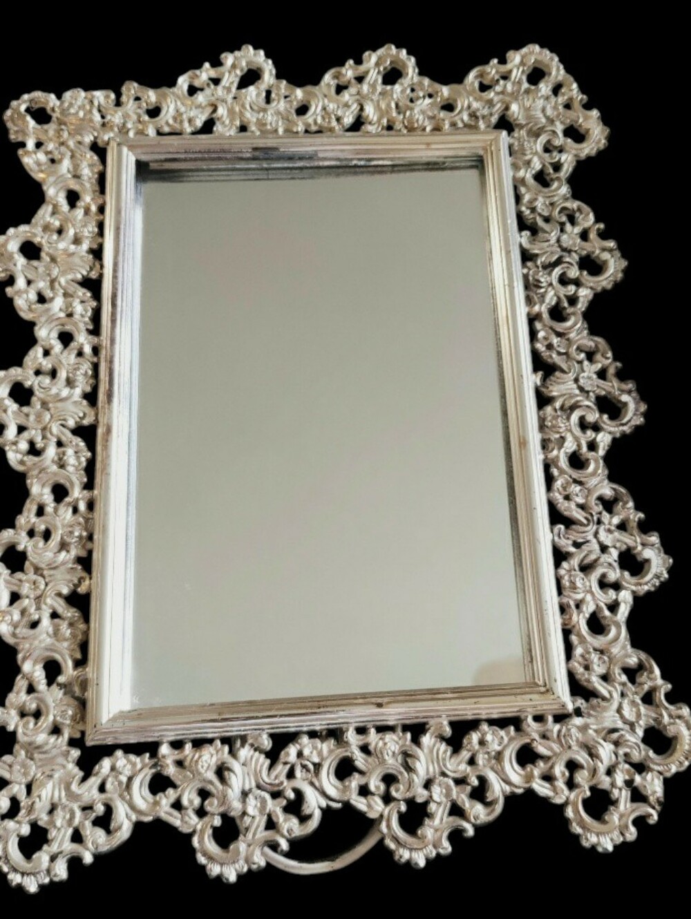 Vintage Reed & Barton Filigree Mirror French Baroque 9.25" Easel